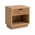 Nachttisch Eiche-Optik MDF rechteckig mit Schublade und offenem Fach 45 x 40 x 55 cm