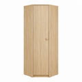 Eckkleiderschrank Eiche Natur aus melaminbeschichteter Spanplatte 96 x 96 x 200 cm