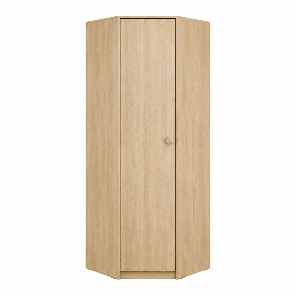 Eckkleiderschrank Eiche Natur aus melaminbeschichteter Spanplatte 96 x 96 x 200 cm