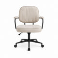 Drehbarer Bürostuhl Beige mit Polyesterbezug und Stahlgestell 58 x 60 x 87-97 cm