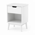 Nachttisch mit Schublade Weiß MDF rechteckig 40 x 35 x 55 cm