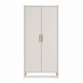 Drehtürenschrank Weiß aus MDF rechteckig mit 2 Türen 90 x 55 x 200 cm