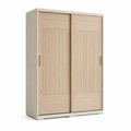 Schwebetürenschrank 2 Türen Eiche hell Spanplatte rechteckig 120 x 60 x 200 cm