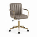 Drehbarer Bürostuhl Taupe mit PU-Kunstleder und Stahlgestell 58 x 61 x 84-94 cm